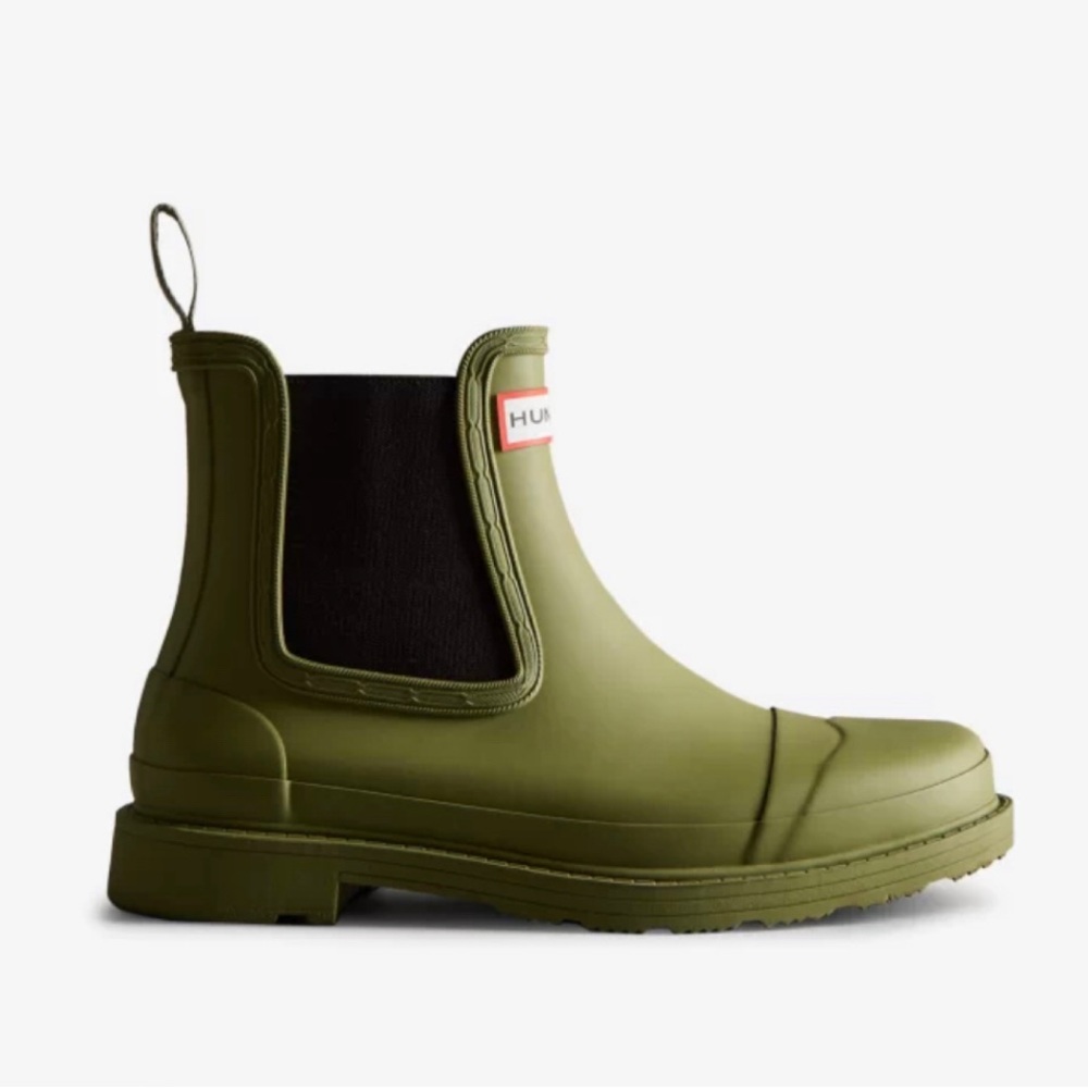 Hunter Olive Green Ankle Rain Boots